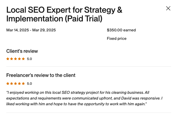 RankTactix client review screenshot 3