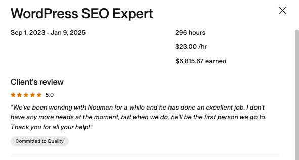 RankTactix client review screenshot 2